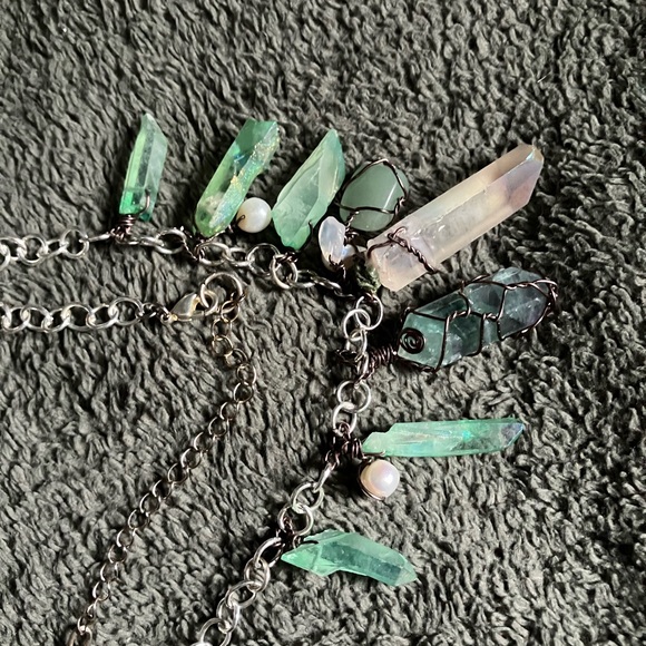 Handcrafted Crystal Necklace with Silver Chain - Picture 5 of 5